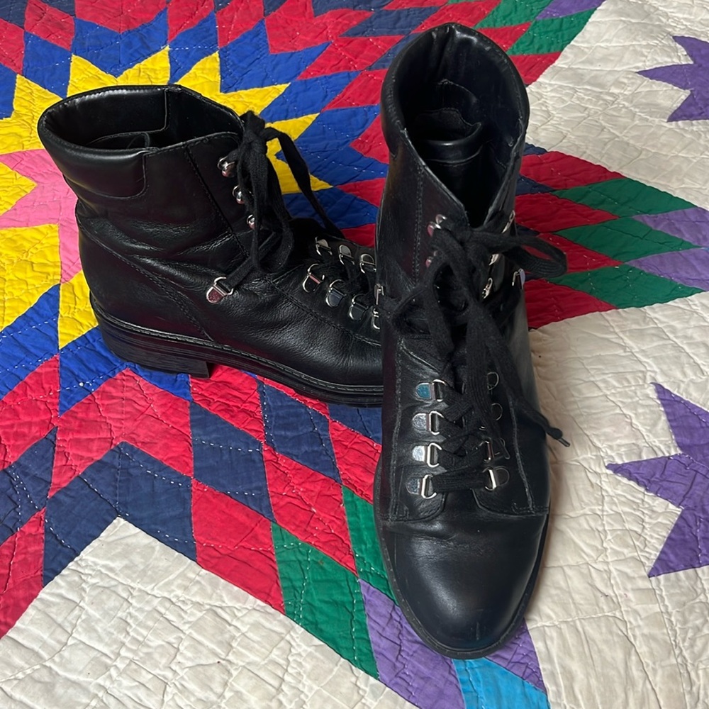 Bleecker and Bond Hazel black combat moto boots sz 9 1/2 - Picture 2 of 6